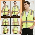 thumbnail image 6 of Toptie High Visibility Mesh 3.5" Reflective Surveyor Safety Vest Heavy Duty Mesh With Reflective Trim, Meets ANSI/ISEA Standards-Yellow-2XL, 6 of 7