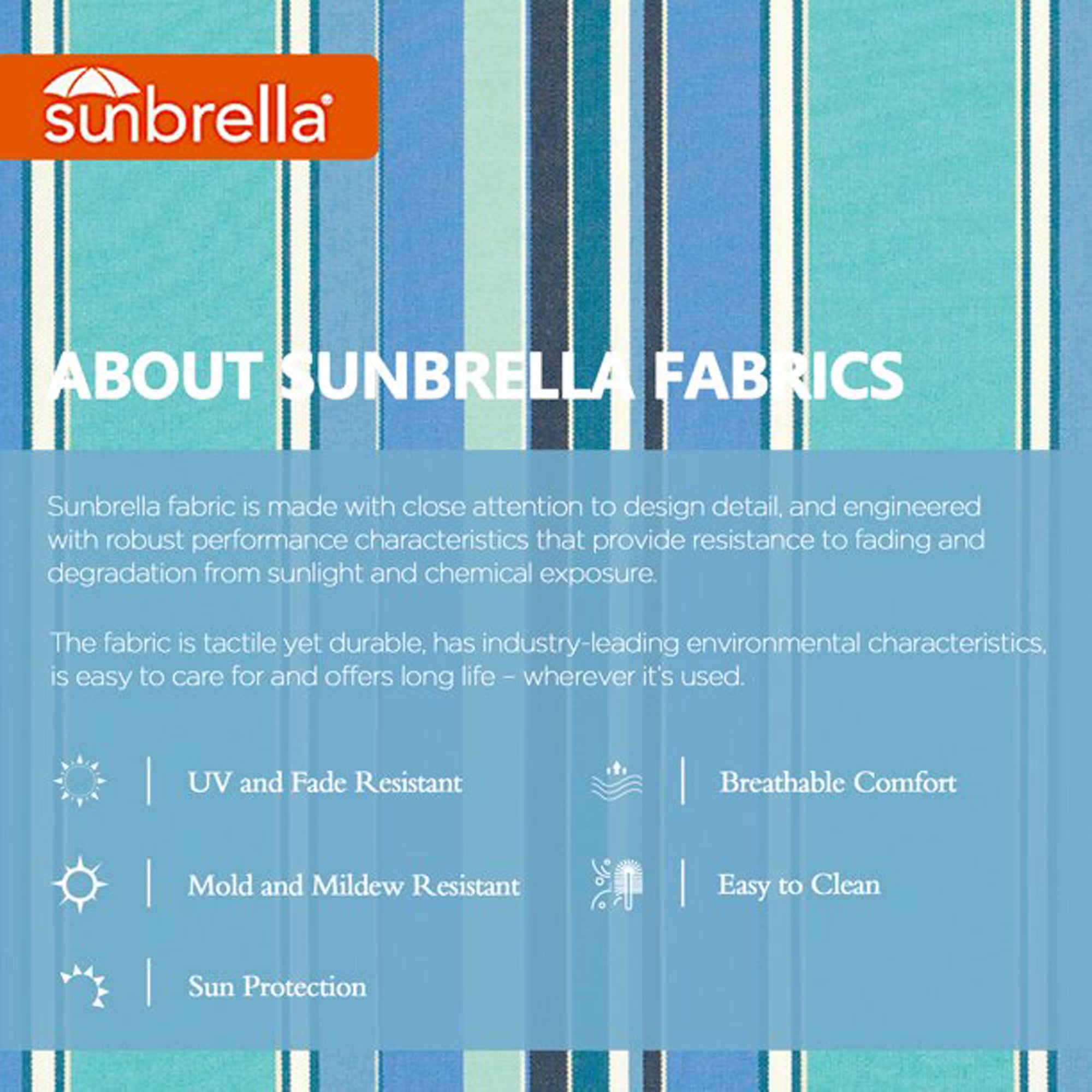 Iwicker 9Ft Patio Umbrella Sunbrella Outdoor Aluminum Market Umbrella with Crank and Push Button Tilt, Blue Stripe