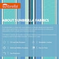 thumbnail image 2 of Iwicker 9Ft Patio Umbrella Sunbrella Outdoor Aluminum Market Umbrella with Crank and Push Button Tilt, Blue Stripe, 2 of 9