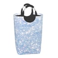 thumbnail image 2 of KLL White Bule Glitter Laundry Hamper,Large Canvas Fabric Lightweight Storage Basket Toy Organizer Dirty Clothes Collapsible Waterproof, 2 of 6