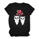thumbnail image 3 of Gibobby Blusa Casual de Mujer Mujeres Casual Top Camisas Lindo Corazón Animal Impresión Camisa Manga Corta Cuello Redondo Tee Tops Blusa Túnica S(Negro,CH), 3 of 5