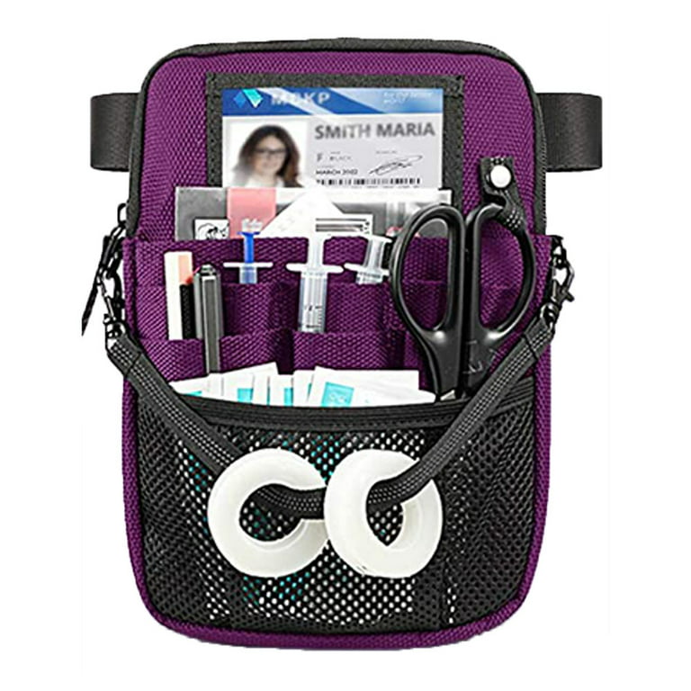 Nurse Fanny Pack, Multi-Compartment Nurse Bag Nursing Pocket Organizer Belt Nursing  Accessories Pouch Waist Pack for Nurses,Purple 