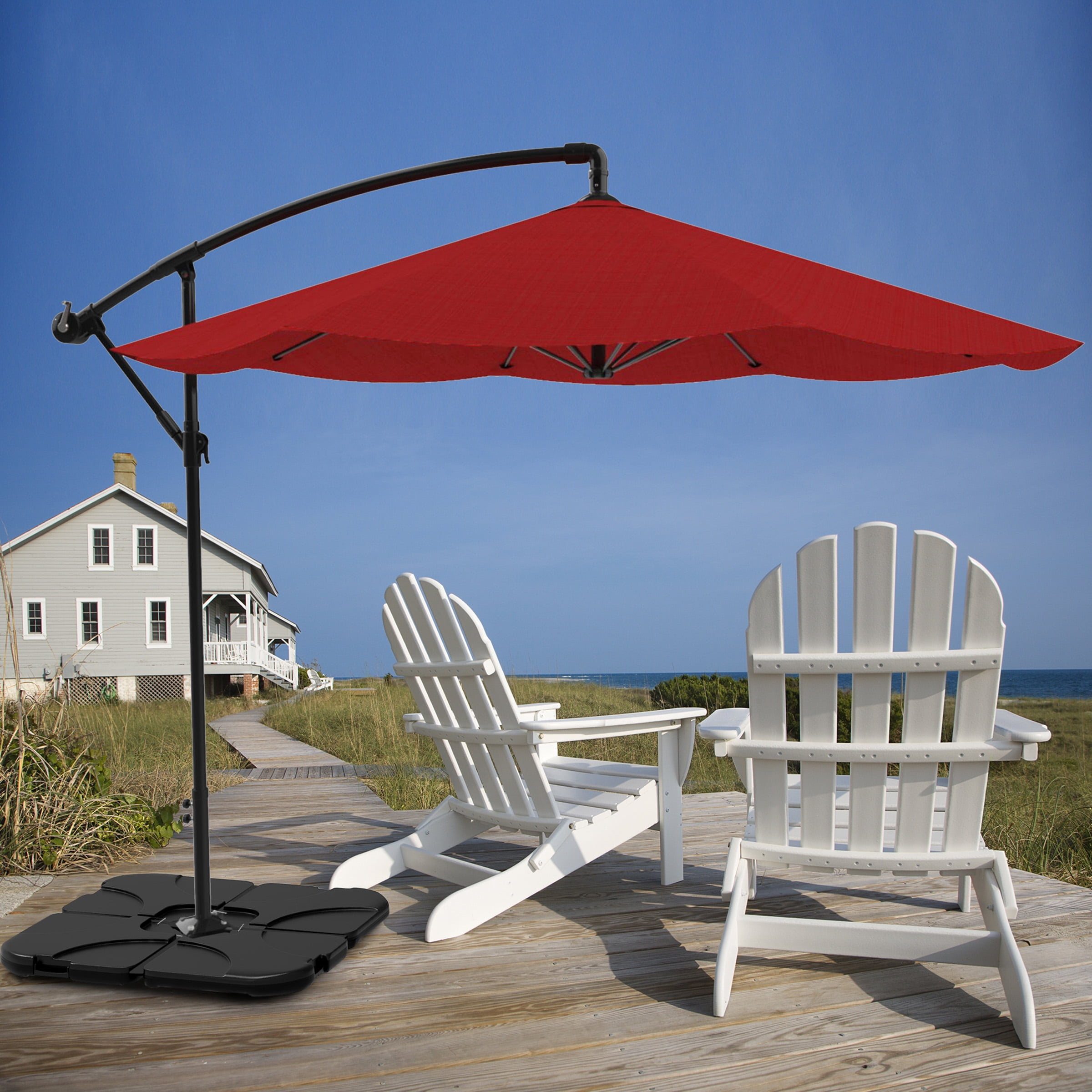 Pure Garden Umbrella Base for Crossbar Pole Cantilever or Offset Umbrellas