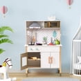 Robud Pretend Play Wooden Play Kitchen Set for Toddlers Kids, Large ...