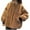 Khaki, variant on Scyoekwg Winter Coats for Women Thickened Warm Jacket Zipper Button Pocket Drawstring Turndown Collar Outwear Solid Color Casual Loose Long Sleeve Outerwear (Coffee,M)