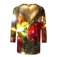 thumbnail image 5 of Darzheoy Womens Tops Drop Shoulder Hoodless Seamless Casual Lightweight Sweatshirts Loungewear Christmas Printed Mid-Length 3/4 Sleeve Blouses, 5 of 5