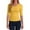 Yellow, variant on 3/4 Sleeve Shirts For Women V Neck Solid Color Loose Fashion Dressy Casual T Shirt Lightweight Fall Basic Work Tee Vacation Clothes Black L/..
