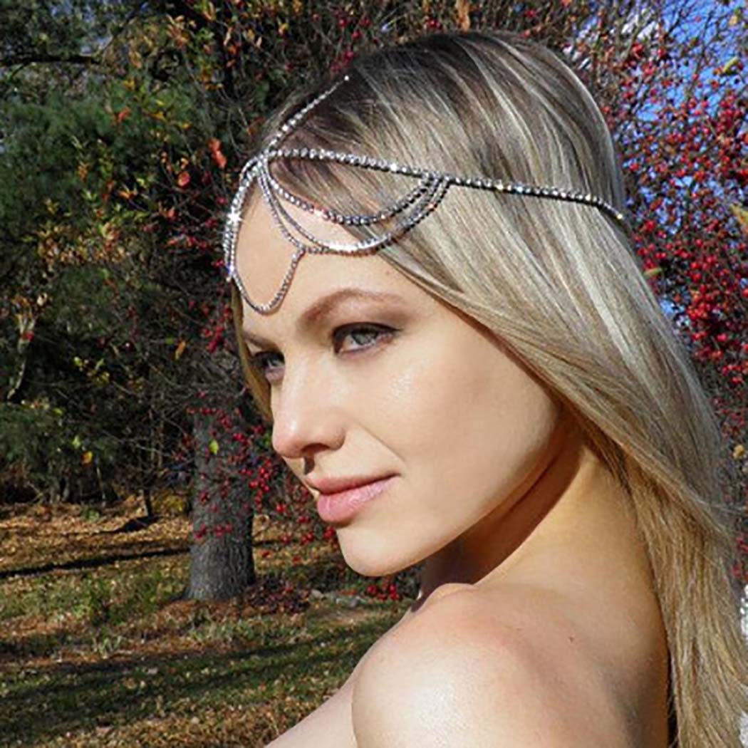 Boho Women Fashion Rhinestone Head Chain Jewelry Headband Headpiece Hair Band