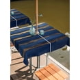 thumbnail image 2 of Square Outdoor Tablecloth with Umbrella Hole Luxury Navy Blue Outside Table Cloth Waterproof Patio Table Cover Golden Contemporary Abstract Zipper Tablecloths for Picnic Party Camping 60x60 Inch, 2 of 8