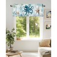 thumbnail image 5 of Valance Curtains for Windows Octopus Kitchen Curtians Window Treatment Starfish Coral Topper Curtain Rod Pocket Valances for Kitchen Bathroom Living Room 54x18in, 5 of 9