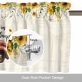 thumbnail image 6 of Farmhouses Sunflowers Valance Curtain Retro Floral Leaves Red Truck Retro Window Valances Rod Pocket Short Curtains Window Treatments for Kitchen Bedroom Bathroom Laundry 42" x 18", 6 of 9