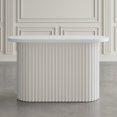 thumbnail image 3 of Jofran Auden Oval Mid-Century Modern Fluted Pedestal Base Sofa Console Table, 3 of 9