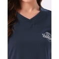 thumbnail image 5 of DARING DIVA Women's Cotton Ribbed Pullover V-neck Tops with Bottoms Pajama Sets L Black, 5 of 7