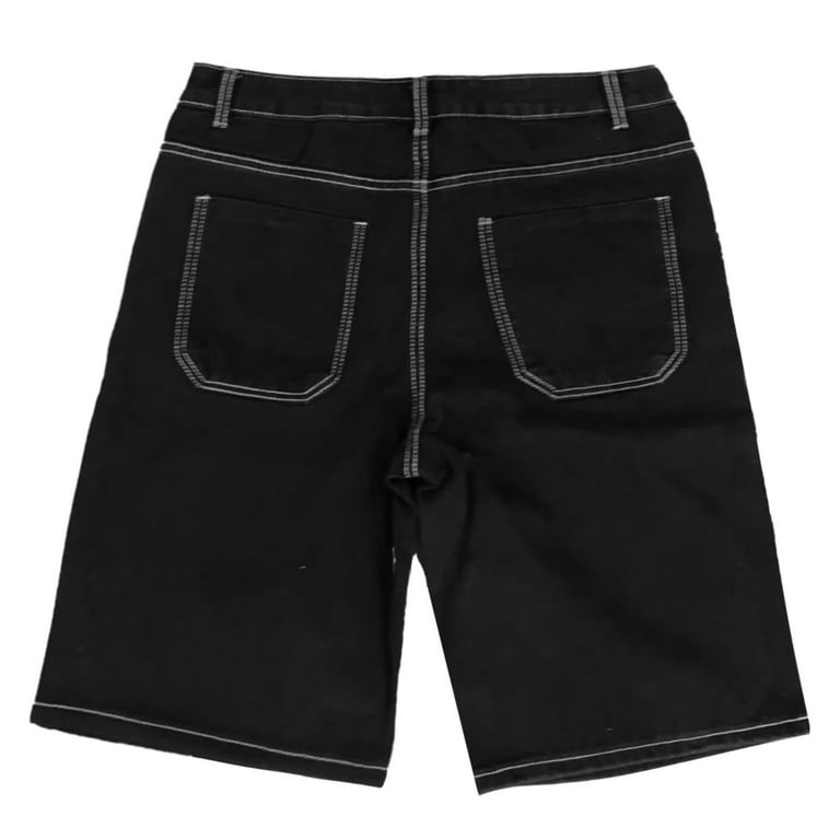 Men'S Baggy Jean Shorts Streetwear Hip Hop Jeans Casual Loose Fit