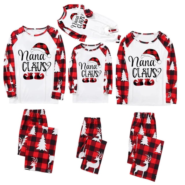Pyjamas Assortis pour la Famille Chemise à Carreaux Rouges Tenues Assorties pour la Famille, Pyjamas Assortis de Haute Qualité pour un Style Familial Cohérent (Rouge)