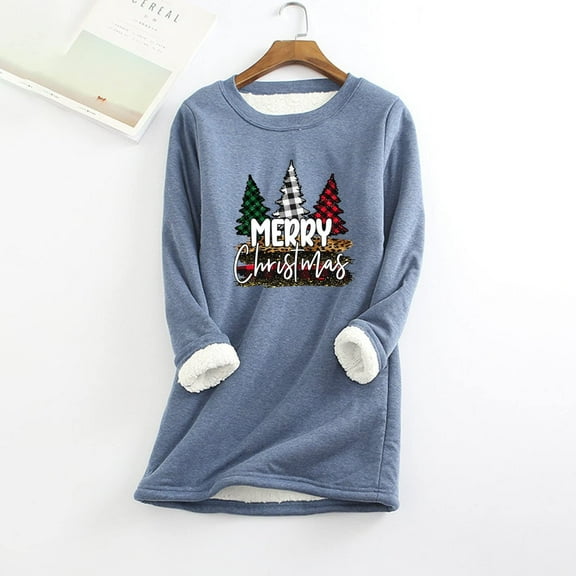 Aloohaidyvio Christmas Hoodies,Womens Christmas Printing Shirt Winter Loose Round Neck Tops