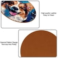 thumbnail image 5 of Corgi 6PCS Round Microfiber Leather Bar Coasters Set, 11x11 cm/4.3x4.3 in, Drink Coasters for Table and Home Decor, 5 of 6