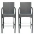 thumbnail image 1 of Noble House Chaise de Bar en Osier pour Extérieur Gris (Ensemble de 2), 1 of 15