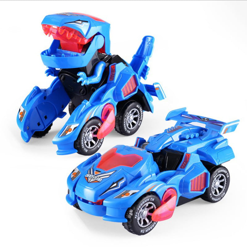 Transformers Toys for 3-6 Year Old Boys Dinosaur Toys with LED Light and Music Dinosaur Car Gifts for 4 5 6 7 Year Old 