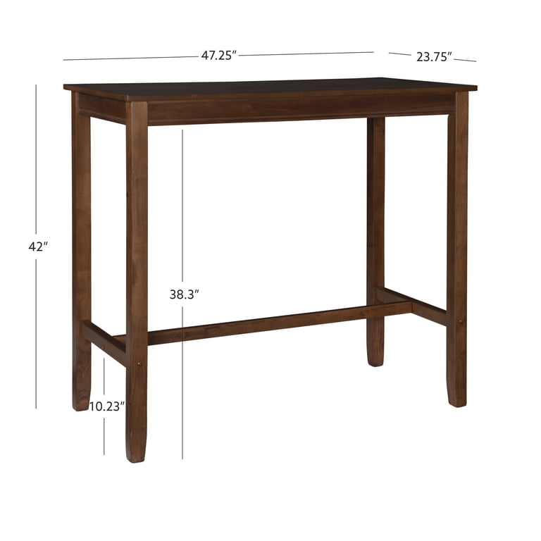Linon Cessford Bar Height Pub Table, Rustic Brown photo 5
