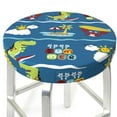thumbnail image 3 of Disketp Dinosaur on the Beach Vacation Funda Redonda para Taburete, Funda de Cojín para Silla de Bar Suave y Elástica-12 inch, 3 of 7