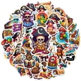 thumbnail image 2 of 35pcs-50pcs Cartoon Pirate Stickers Skull Stickers Funny Stickers Animal Stickers for Notebook Suitcase Guitar, 2 of 9