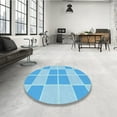 thumbnail image 4 of Ahgly Company Machine Washable Indoor Rectangle Transitional Deep Sky Blue Area Rugs, 5' x 7', 4 of 7