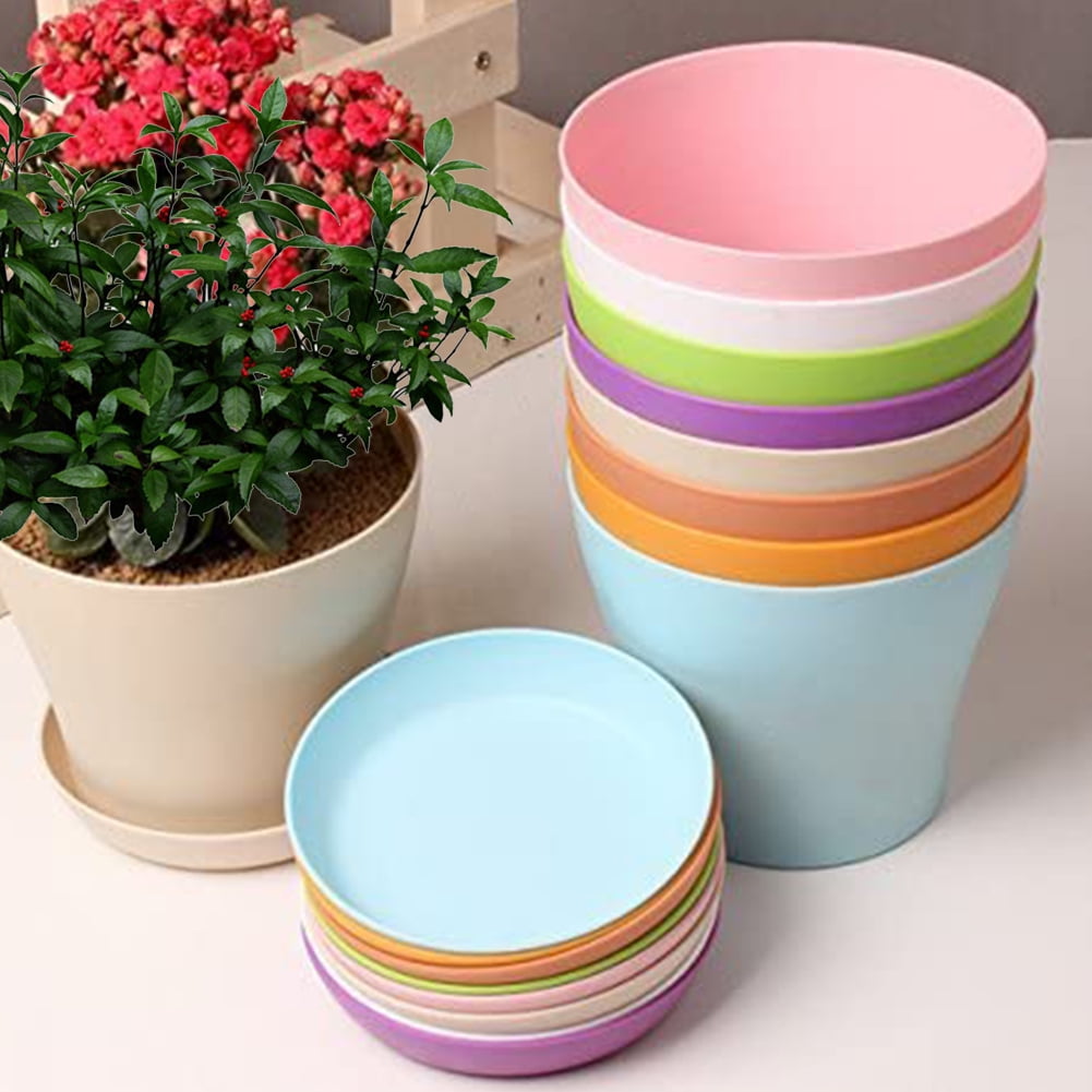 CS Lewis Plant Pots with Drip Trays Saucers Plastic Plant