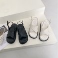 thumbnail image 4 of Sandalias con tiras cruzadas para mujer, sandalias de verano informales de cuero PU con suela gruesa para mujer, color negro 37, 4 of 14