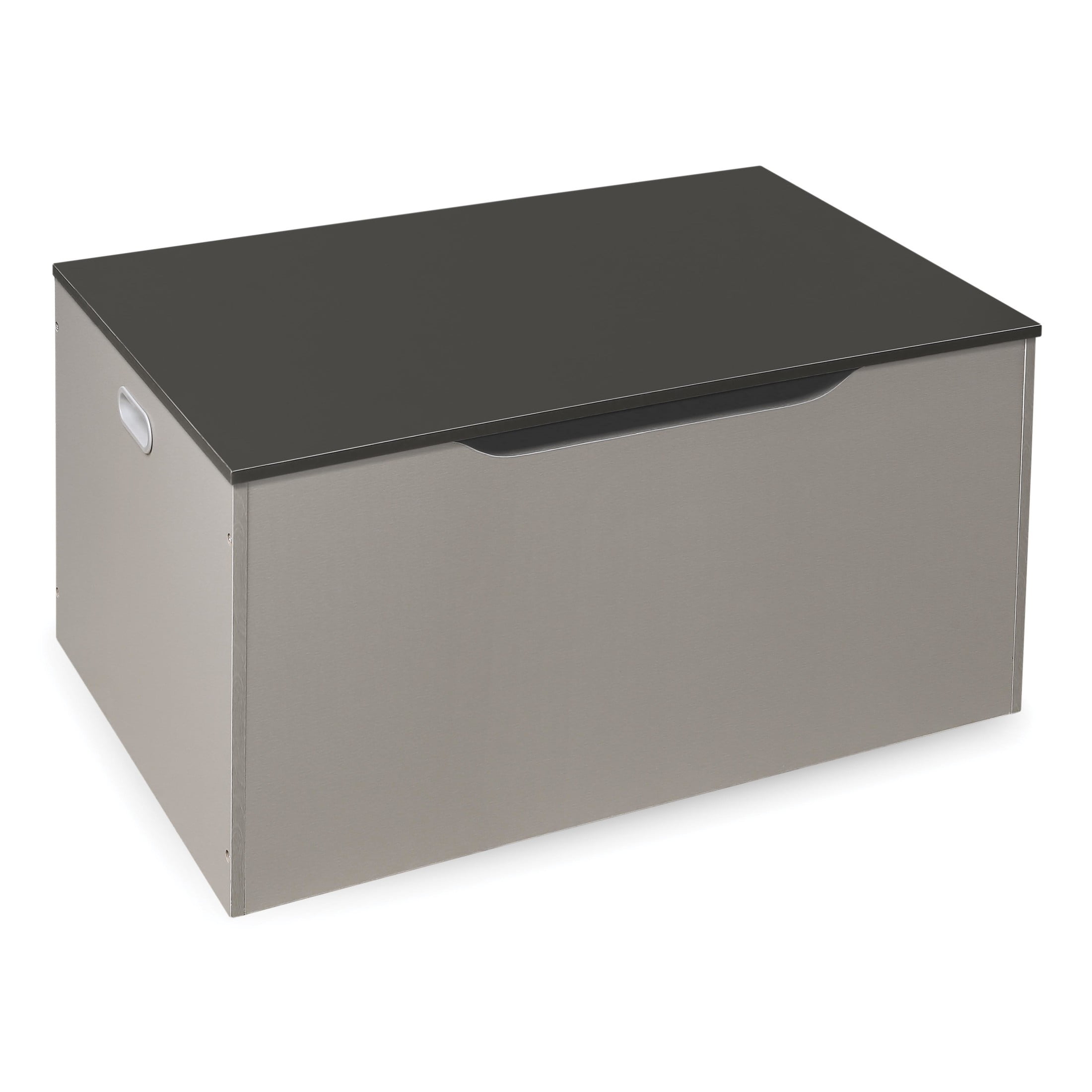 Badger Basket Child’s Wooden 29 gal Flat Bench Top Toy Chest, Woodgrain/Gray