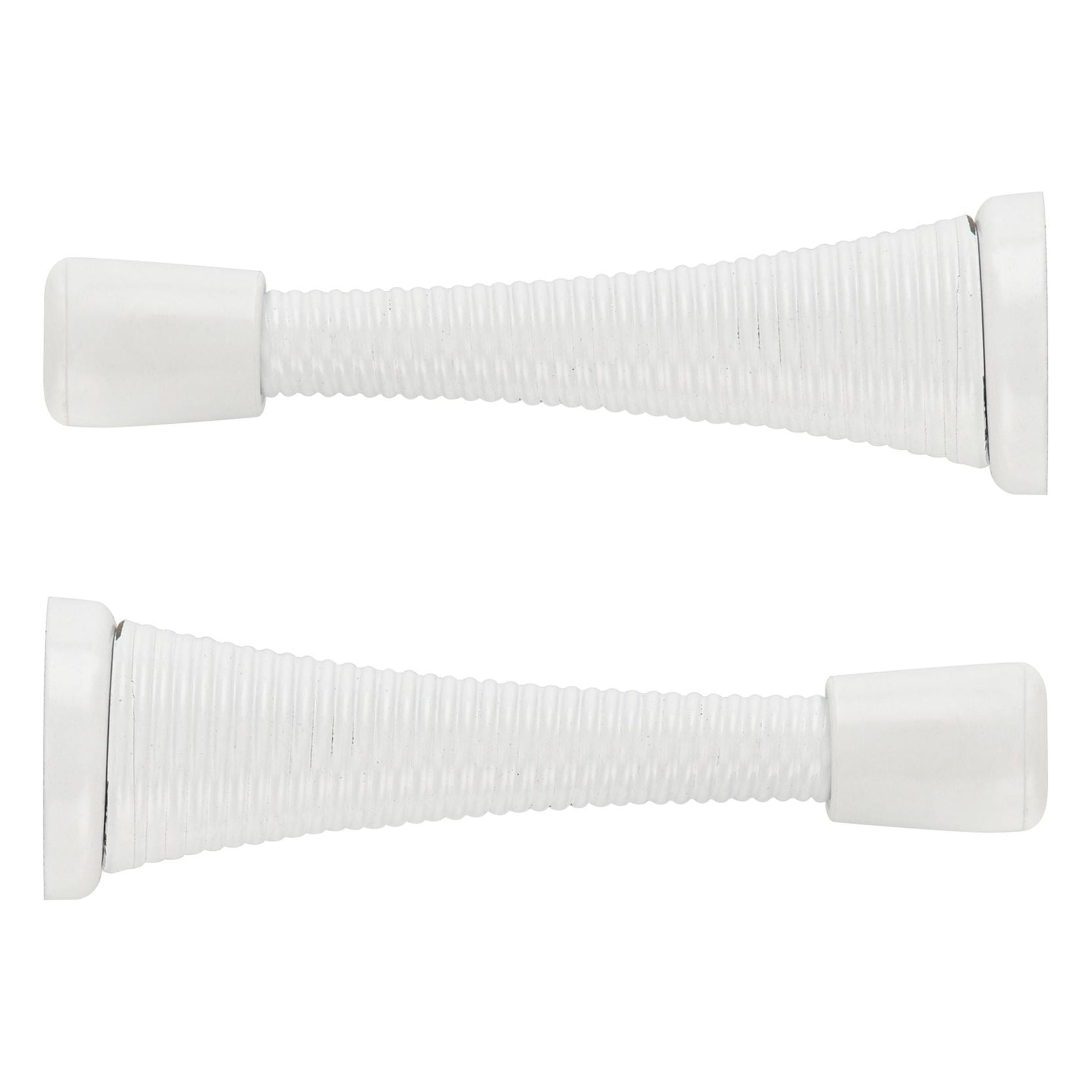 (2 pack) Hyper Tough New Steel Spring Doorstop, White Finish, 2 Pack,0.795 X 2.9 X 0.795 inch