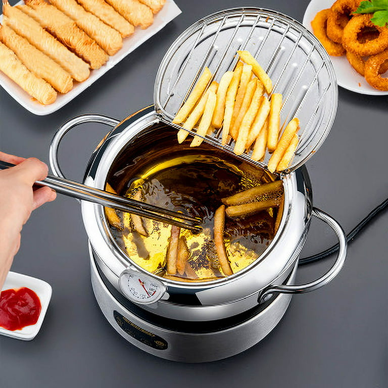 Oukaning Electric Deep Fryer with Basket 2.64QT Deep Fat Fryers with  Temperature Control 1000W Home/Commercial Use