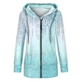 thumbnail image 3 of Herrnalise Jackets For Women Winter Fashion Sweater Zipper Printed Hooded Long Sleeve Shackets For Women 2024 fall Light Blue,XXXL, 3 of 5