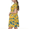 thumbnail image 2 of Naloa Shark Print Print Womens Summer A-Line Dress with Pockets,Short Sleeve Dresses,Flowy Beach Swing Dress for Vacation Travel, 2 of 6