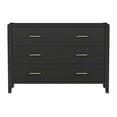 thumbnail image 4 of Modern Nightstands with Wooden Legs for Bedroom, Bedside Table with 6 Drawers for Living Room Bedroom, Minimalist and Practical End Side Table, Black), 4 of 8