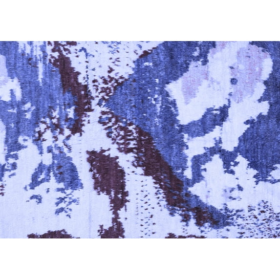 Ahgly Company Machine Washable Indoor Rectangle Abstract Blue Modern Area Rugs, 2' x 4'
