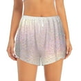 thumbnail image 3 of Uemuo Glitter Light Pearl Pattern Women's Athletic Shorts High Waisted Running Shorts with Liner Pockets Gym Elastic Workout Shorts-Medium, 3 of 9