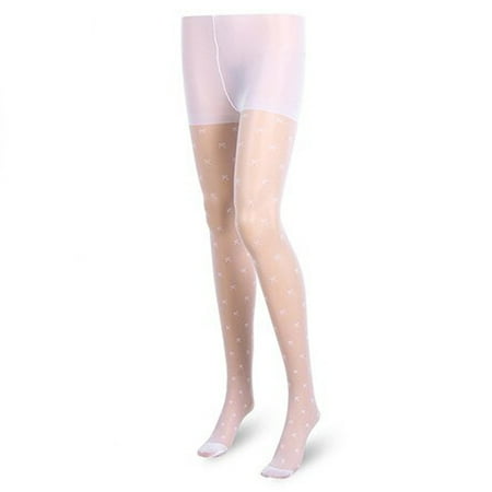 

QWERTYU Womens Black Pantyhose Compression Sheer Seamless Tights White one size