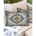 thumbnail image 6 of Boho Blue Throw Pillow Cover 16 x 24 Inch Decorative Pillow Cover Vintage Southwestern Geometric Ethnic Lumbar Pillowcase Seasonal Rectangle Cushion Case for Couch Sofa Bed Living Room, 6 of 7