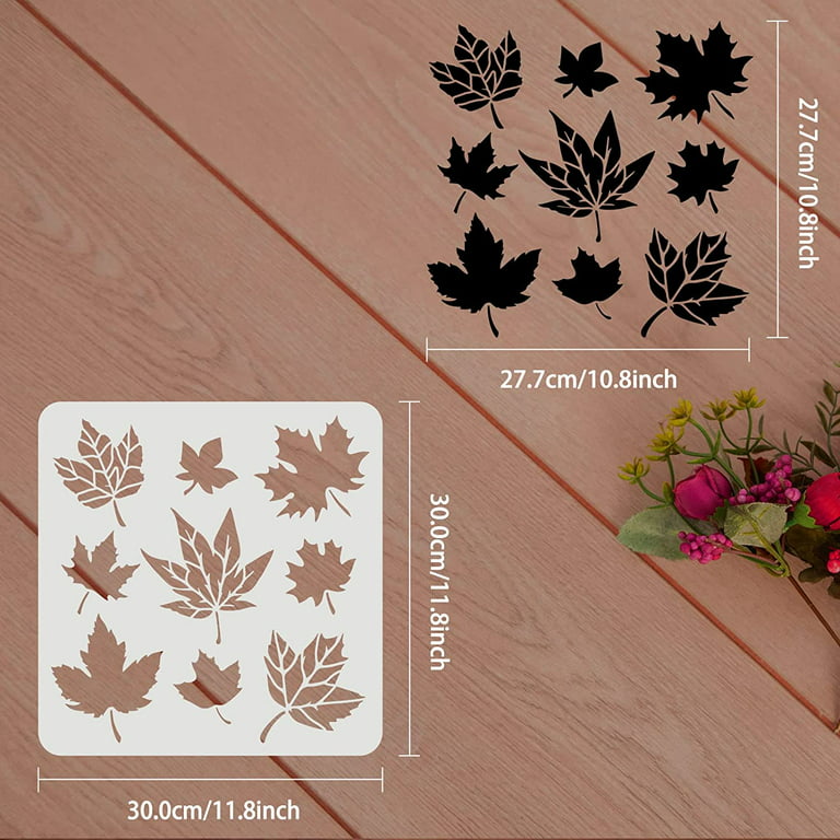 Maple Leaves Stencils Autumn Leaves Stencil Plastic Leaf Pattern Stencil  Reusable Fall Leaf Stencils for Painting 