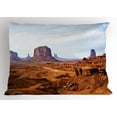 thumbnail image 1 of Desert Pillow Sham Monument Valley View from John Fords Point Merritt Butte Sandstone Image, Decorative Standard King Size Printed Pillowcase, 36 X 20 Inches, Baby Blue Mauve Amber, by Ambesonne, 1 of 2