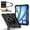 Black, variant on Dteck Case for iPad Air 13 inch 2025/2024 (M3/M2) with Pencil Holder, Shockproof Silicone PC 3 Layer Protection Case Heavy Duty 360° Rotating Hand Strap Kickstand Cover,Navy Black