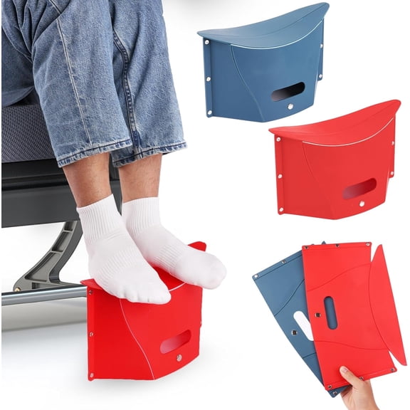 Portable Airplane Foot Rest, 2 Pcs Foldable Foot Rest for Air Travel and Under Desk, Versatile Footrest and Stool for Long Flight, Home and Office
