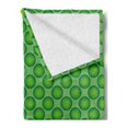 thumbnail image 2 of Geometric Soft Flannel Fleece Blanket, Retro Inspired Pattern with Nested Rounds in Fresh Nature Tones Primt, Cozy Plush for Indoor and Outdoor Use, 60" x 80", Green and Apple Green, by Ambesonne, 2 of 5
