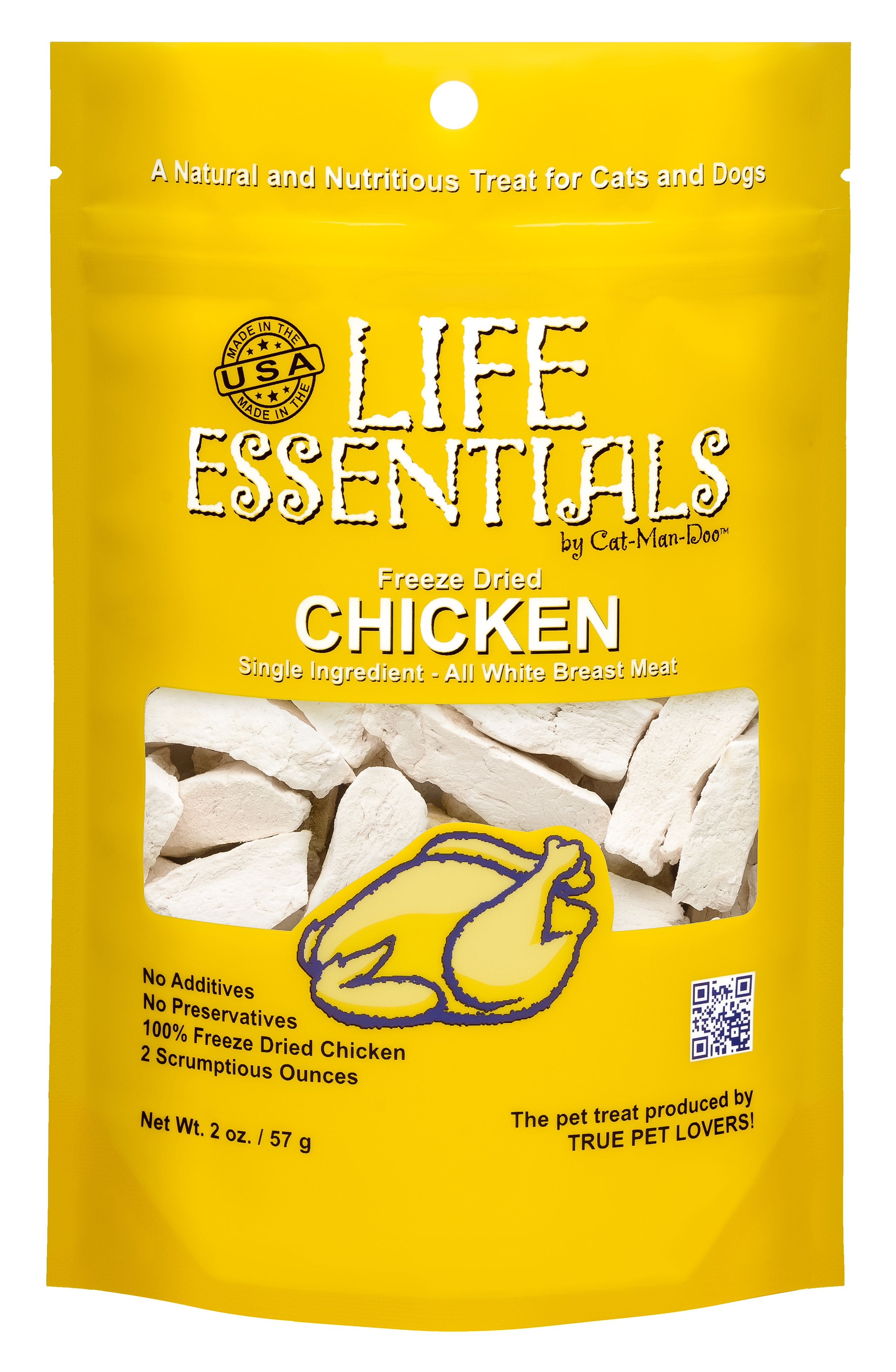 Life Essentials AllNatural Freeze Dried Chicken Dog & Cat Treats, 2 oz
