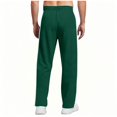 thumbnail image 4 of Mens Fleece Sweatpants Loose Fit Open Bottom Moisture Wicking Track Athletic Jogger Streetwear Trousers Green, 4 of 6
