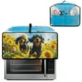 thumbnail image 2 of Renewold Small Appliance Cover for Toaster Oven with Accessory Pockets Stain-Resistant Dust-Proof Microwave Oven Small Appliance Cover Case, 20.5 x 16.5 x 10 Inches, Dachshund Sunflower, 2 of 7