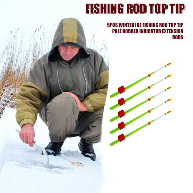 Punta superior de la caña de pescar Mini caña de pescar en hielo portátil para invierno 5 uds. punta superior poste de extensión para pesca al aire libre Barbie Nuevos Originales