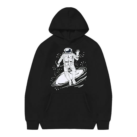 JIAYUE Boys Girls Sweatshirts Long Sleeve Hooded Astronaut Printing Fashion Casual Pocket Decoration Hoodie For Teens Fleece Trendy Children Tops