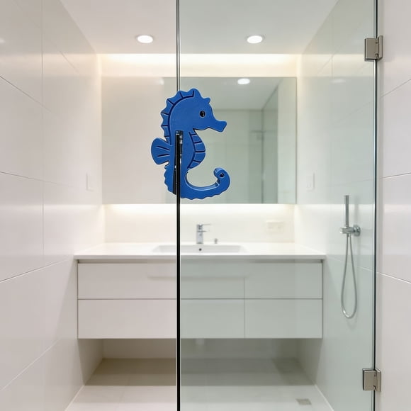 Adorable gancho de baño con forma de caballito de mar: organizador de pared sin taladros for toallas y batas